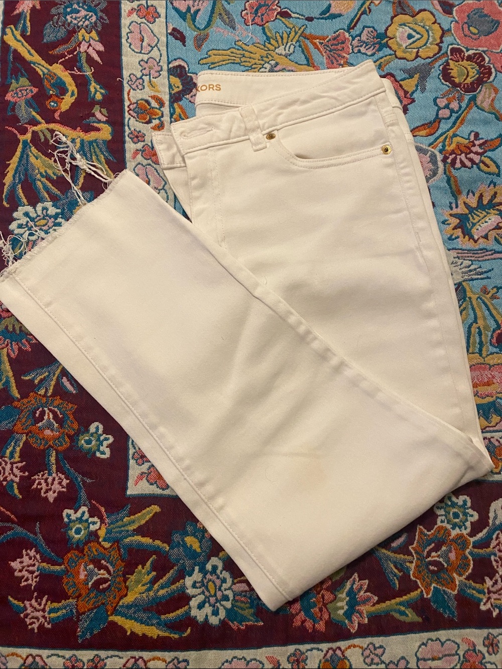 Michael Kors Cream Straight-Leg Jeans